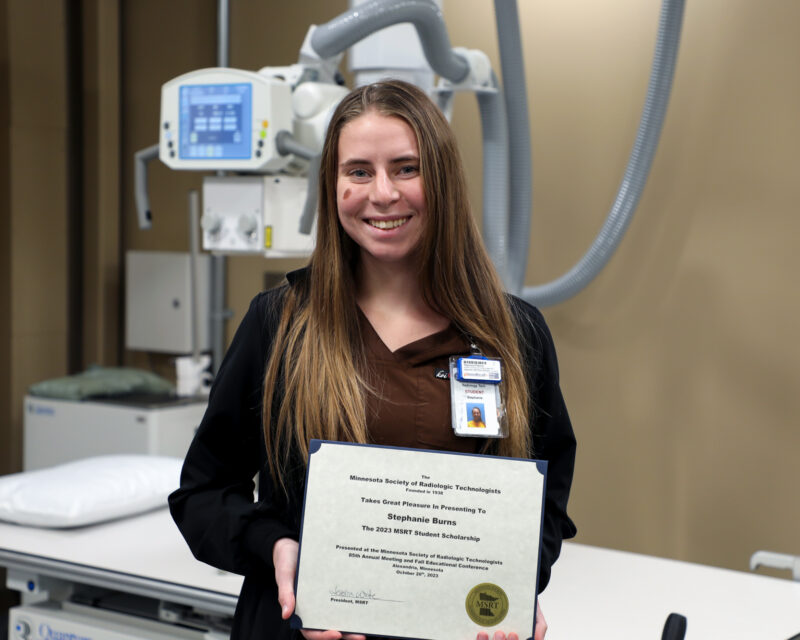 Stephanie Burns, a second year student in Northland’s Radiologic Technology program.