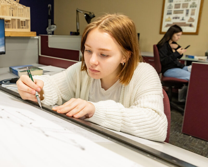 Architectural Technology & Design student in lab.