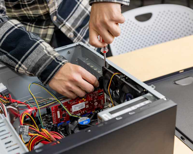 Hands on training in Student in Northland’s Computer & Network Technology A.A.S. program.
