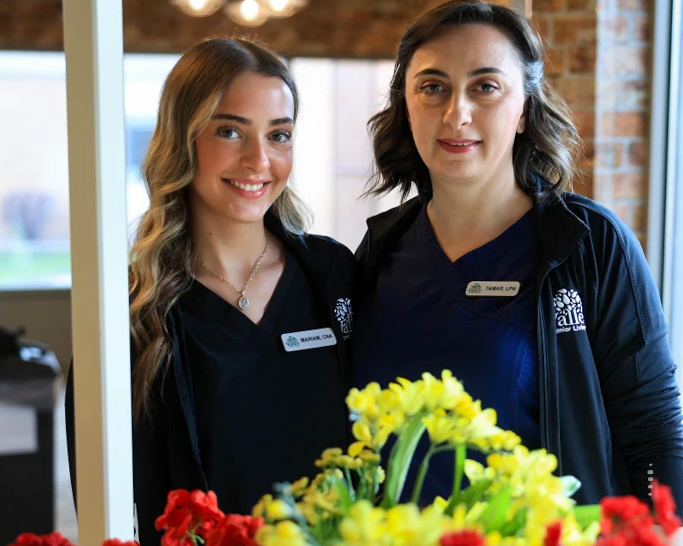Mariam Chomakhidze and her mom, Tamar Dolidze, both work at Valley Senior Living on Columbia.