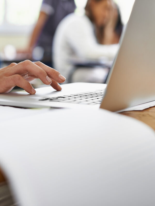 Student studying on the computer
