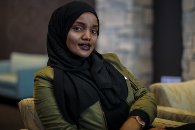 Student sitting in chair