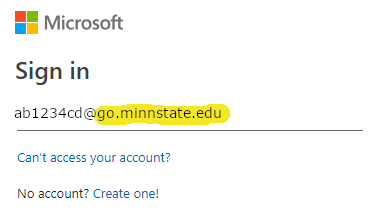 Office 365 sign-in screenshot