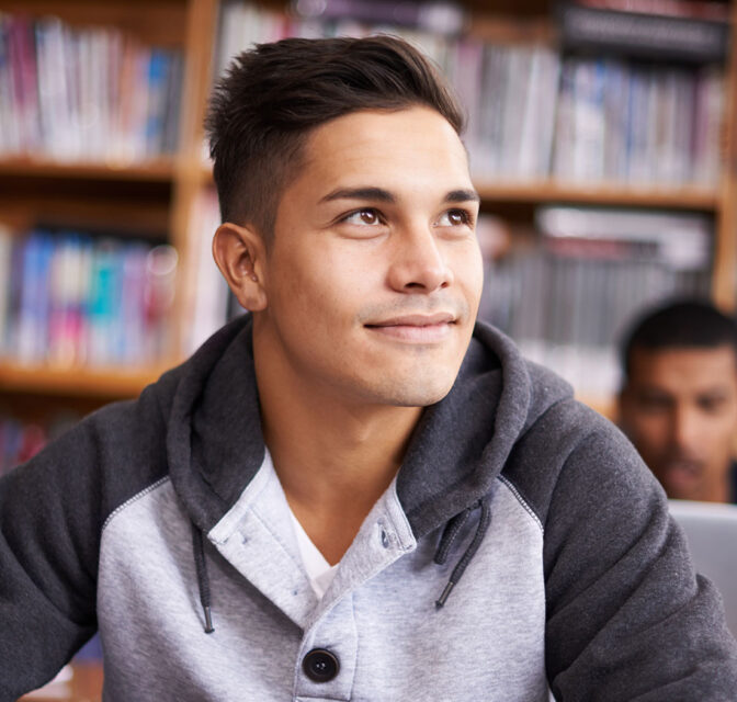 Student in class