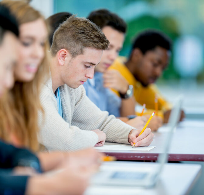 Student in class