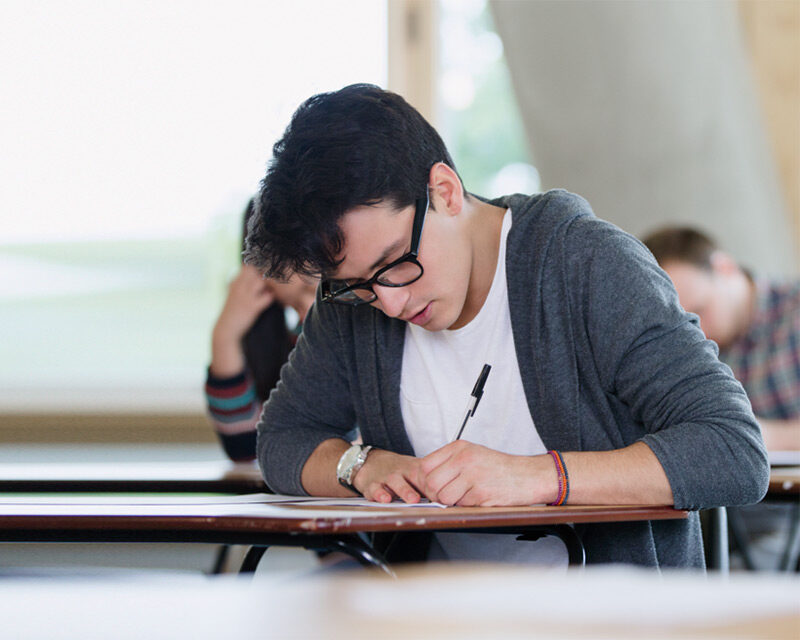 Student in class