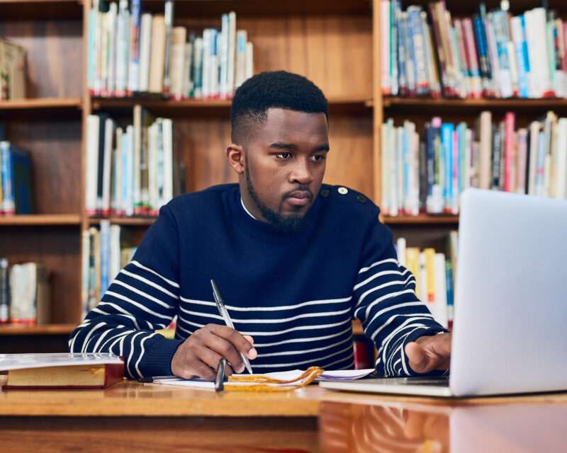 Student studying